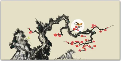 Produktbild von Coloray Bild aus Leinwand 120x60 Leinwand Dekoration - Vogel Blumen Zweig