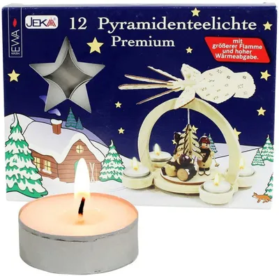 Obrázek produktu pro 1 x EWA/JEKA - Pyramidové čajové svíčky, 12 ks v hliníkovém kufříku