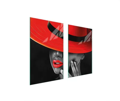 Image de Plaques de recouvrement pour cuisinière 2 pièces 75x52 Couverture de champ en vitrocéramique Planche à découper femme rouge