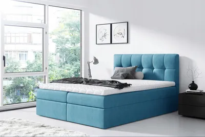 Obrázek produktu pro Jednoduchá postel Rex 180x200, modrá + TOPPER