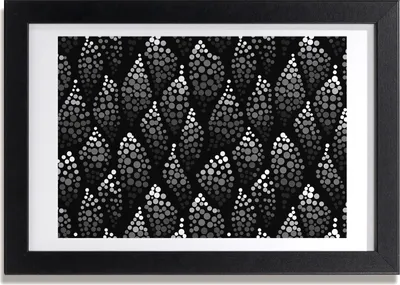 Produktbild von Bild 30x20 MDF-Rahmen, Wandkunst Schwarz-weiße Punkte