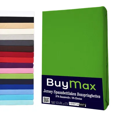 Produktbild von Buymax® Spannbettlaken Wasserbettlaken Jersey Wasserbett Boxspringbett 140x200-160x220 cm 160g/m² Farbe: Apfelgrün
