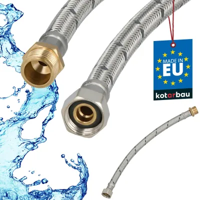 Produktbild von KOTARBAU® Flexschlauch 3/8Zoll Wasserschlauch 30cm Panzerschlauch Außengewinde x Innengewinde Anschlussschlauch für Armatur Schlauch Für Wasserhahn