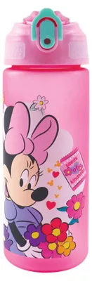 Obrázek produktu pro Plastová láhev Disney Minnie s brčkem, matná, objem 600 ml