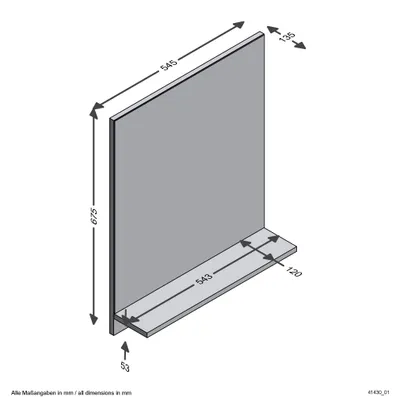 Zdjęcie produktu dla Lustro ścienne FMD z półką 54,5x13,5x67,5 cm Dąb Artisan