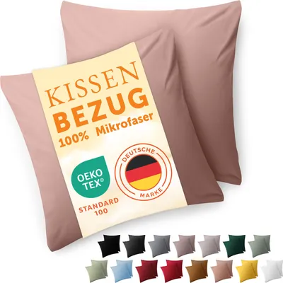 Produktbild von Blumtal Kissenbezug 80x80 cm 2er Set weich 80x80 - Kopfkissen 80x80 Bezug - Kissen 80x80 Bezug - Kopfkissenbezüge 80x80 Rosa