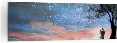 Produktbild von Bild auf Leinwand - Leinwandbild - Einteilig - Himmel Mond Liebhaber - 160x50cm - Wand Bild - Wanddeko - Wandbilder - Leinwanddruck - Bilder - Wanddekoration - Leinwand bilder - AB160x50-4800