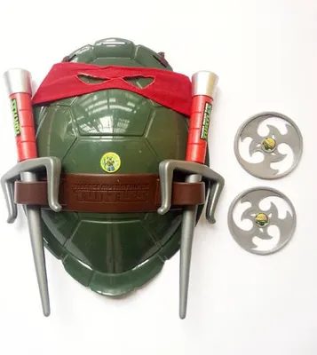 Produktbild von Teenage Mutant Ninja Turtles Raphael - Kostüm, Schild, Ninja-Sterne, Sai-Dolche