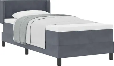 Obrázek produktu pro Postel s boxspringem s čelo Tmavě šedá 200 x 80 cm samet