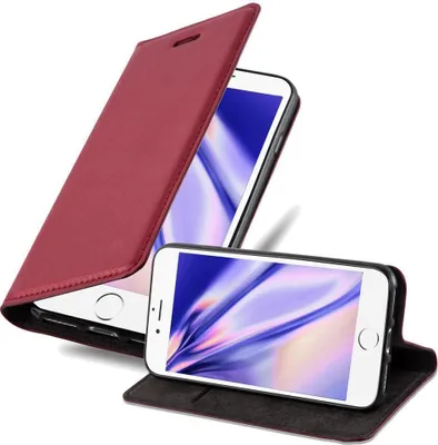 Obrázek produktu pro Cadorabo pouzdro pro Apple iPhone 7 / 7S / 8 / SE 2020 Protective Case in Red Pouzdro na mobilní telefon s magnetickým zavíráním