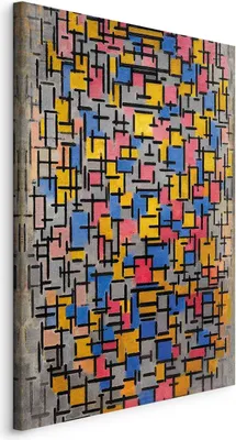 Zdjęcie produktu dla Obrazy Piet Mondrian Kompozycja 80x120 cm włóknina płótno obraz 1 sztuka druk nowoczesna grafika ścienna XXL dekoracja ścienna projekt obraz ścienny sztuka abstrakcyjna l-G-10354-b-a