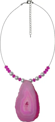 Produktbild von Steuer Modeschmuck Collier Metall 58cm pink Achat 445050121