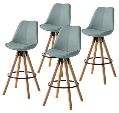 Produktbild von home24 Barstuhl - Webstoff / Gummibaum massiv / Metall