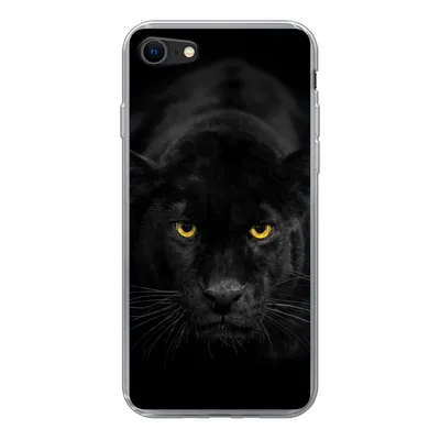 Produktbild von MuchoWow® Handyhülle Schutzhülle Hülle für iPhone SE 2022 Leopard - Augen - Schwarz Silikon Softcase Handy Hülle - Schutzhülle