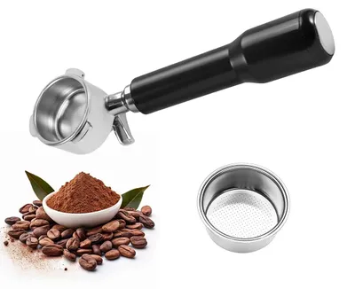 Siebträger 51 mm für DeLonghi Dedica, 3 Ohren, ABS-Griff, Edelstahl, schwarz