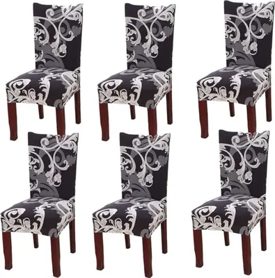 Produktbild von Universal Stretch Stuhlhussen 6er Set Stuhlbezug für Stuhl Esszimmer Europäischer König, A