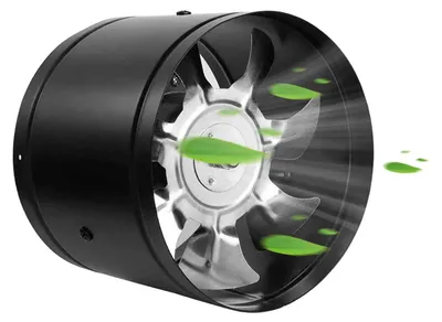 Rohrventilator 200 mm, 1000 m³/h, leise, Metall, für Bad/Küche