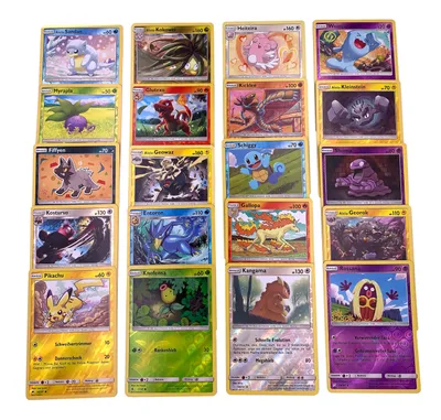 Produktbild von Deutsche Pokemon Karten - 20 Verschiedene Reverse Holo Karten inklusive seltener Rare Reverse Holo Karte