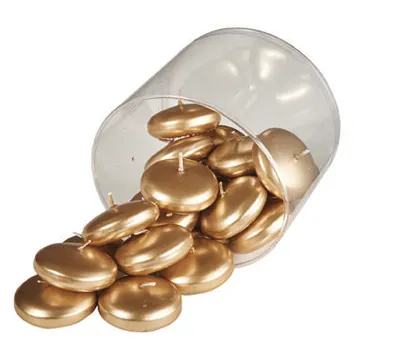 Produktbild von Schwimmkerzen Gold 24 x Ø 60 mm, 20 Stück