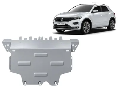 Imagen del producto de Protector inferior de aluminio para motor y transmisión, compatible con el Volkswagen T-Roc, modelos de 2017 a 2026