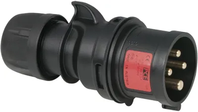 Zdjęcie produktu dla PCE CEE 16 A/400 V - Wtyczka 4P męska Schwarz - IP44