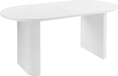 Obrázek produktu pro BELIANI Jídelní stůl bílý MDF deska a nohy 180 x 90 cm moderní rustikální styl