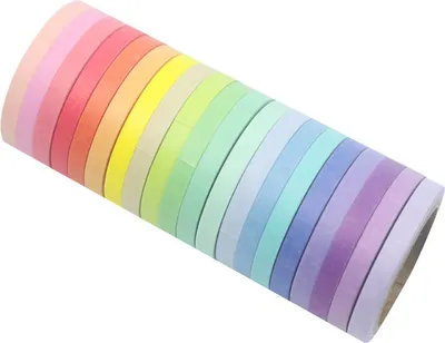Produktbild von INF 20 Rollen Washi Tape Set Dekoratives farbiges Papierband 5 mm