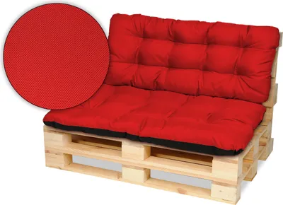 Produktbild von Superkissen24. Palettenkissen Palettenauflagen Sitzkissen - 120x80 cm und Rückenlehne 120x50 cm - Outdoor und Indoor - rot