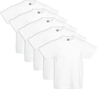 Immagine prodotto di Fruit of the Loom 5x Maglietta originale per bambini 100% Baumwolle Weiß Gr.140