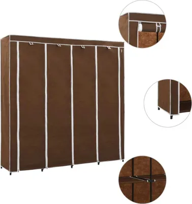 Immagine prodotto di The Living Store Armadio a 4 scomparti Marrone 175 x 45 x 170 cm