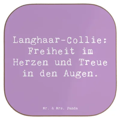 Produktbild von Mr. & Mrs. Panda Untersetzer Tasse Spruch Langhaar Collie Treue - Lavendeltraum - Geschenk, Hunderassen, Hundeliebhaber, Gläser, Tassenuntersetzer, Fellpflege, für, Hund