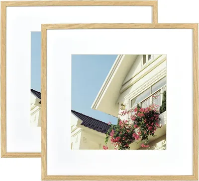 Obrázek produktu pro Rámečky na fotografie, 25x25 cm, balení po 2 kusech, vhodné pro koláže, s průhledným akrylovým sklem, pro fotografie o rozměrech 15x15 cm, možnost zavěšení vertikálně i horizontálně