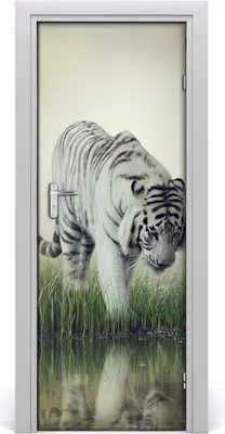 Produktbild von Tulup Türaufkleber 75x205 cm Dekorative Aufkleber Selbstklebend Wasserdichte Tapete Abnehmbar Schlafzimmer Wohnzimmer Wohnkultur - weißer Tiger
