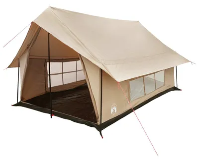 Image de Tente cabane vidaXL, couleur crème, 340 x 246 x 210 cm, en polycoton