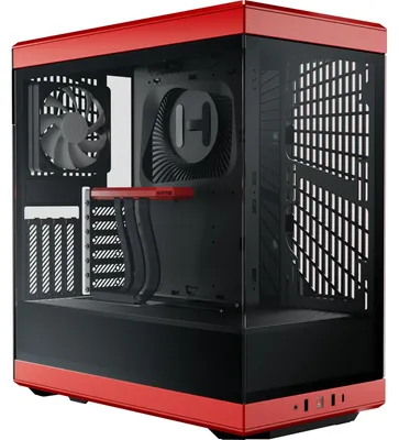Image de HYTE Y40 Red Black ATX Midi Tower Boîtier Gaming rouge/noir, fenêtre latérale