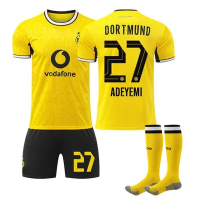 Immagine prodotto di #27 ADEYEMI Maglia da calcio del Borussia Dortmund per le partite in casa della stagione 26-27, per bambini e adulti. TAGLIA:24