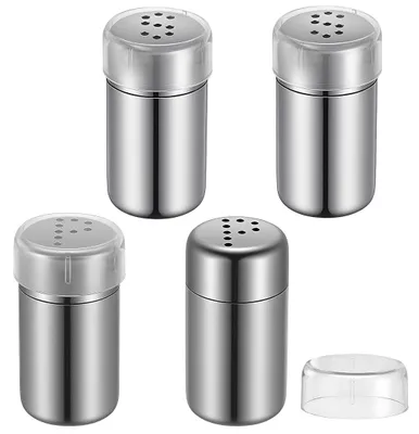 Mini-Salzstreuer-Set, 4-teilig, mit Deckel, für Reisen & Camping