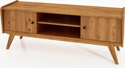Produktbild von TV-Board Jetro Wildeiche massiv 160x61x50 cm mit 2 Türen und 2 offenen Fächern