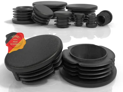 Zdjęcie produktu dla PD® Wkładki uszczelniające, okrągłe, średnica 60 mm, do rur okrągłych - czarne końcówki | 20 sztuk
