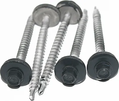Produktbild von Bohrschrauben REFABO Plus, 6,0x75mm, 100 Stück, E19, Bimetall, RAL7016 (Anthrazit)