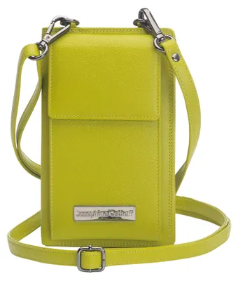 Produktbild von Josephine Osthoff Handy Umhängetasche mit Geldbörse, handgemacht aus 100% Echtleder, Clutch für Damen, RFID Schutz, Crossbody Schultergurt, 12 Kartenfächer