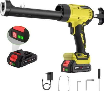 Immagine prodotto di Dichtgun, velocità regolabile, funzione luce LED, giallo (1 batteria)