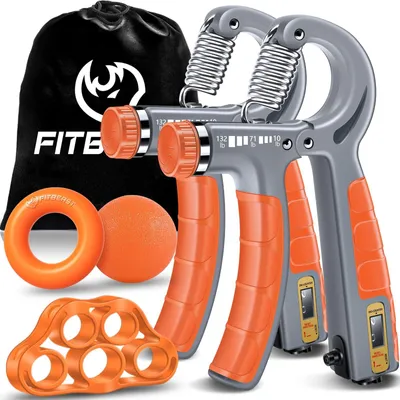 Produktbild von Handtrainer Handkrafttrainer Griptrainer - Verstellbarer Widerstand 5 bis 60 kg - 5-teiliges Set - Für Finger und Handgelenke