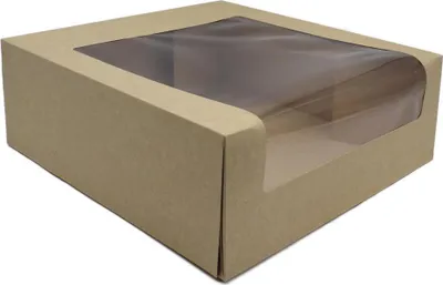 Produktbild von BAMI Tortenkarton, braun mit Sichtfenster 32x32x11,5cm | Kuchenbox, Kuchenkarton | 20 Stück