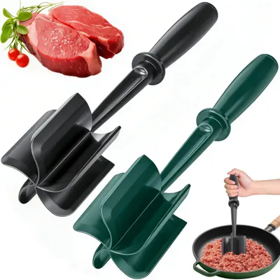 Productafbeelding van Gehaktmolen - 2-delig set met 5 messen - Keukenaccessoire voor vlees en aardappelen - Zwart en groen