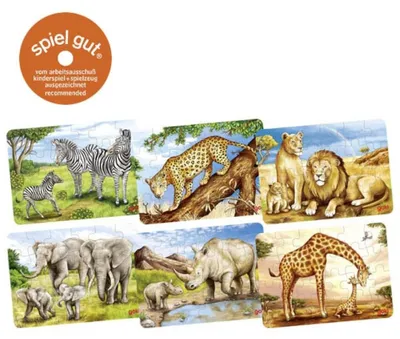 Produktbild von goki Minipuzzle Afrikanische Tiere, 1 Stk.