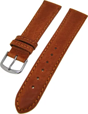 Produktbild von Uhrenarmband Kalbslederband Hellbraun Ton in Ton 16mm leicht gepolstert