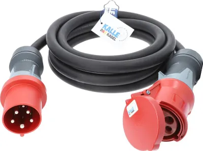 Produktbild von KALLE DAS KABEL Starkstrom CEE Verlängerung H07RN-F 5G 16,0 mm² 50 Meter 400V 63A IP44 Kraftstrom Starkstromkabel Baustellenkabel