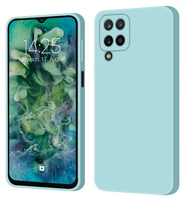 Produktbild von Hülle für Samsung Galaxy A12 Case Cover Bumper Smartphone Softgrip Schutzhülle Farbe: Hellblau