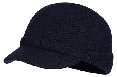 Zdjęcie produktu dla Czapka zimowa z daszkiem, model beanie, uniwersalny rozmiar, dla mężczyzn i kobiet, kolor: granatowy, model KH25W11